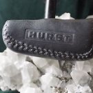 Leather HURST T Handle "RARE" 7/8" Walking Cane Metallic Gloss Black Aluminum