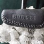 Leather HURST T Handle "RARE" 7/8" Walking Cane Metallic Gloss Black Aluminum