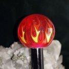Red Flame Ball Walking Cane Gloss Black 3/4" Aluminum Tubing Hot Cane Flames
