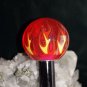 Red Flame Ball Walking Cane Gloss Black 3/4" Aluminum Tubing Hot Cane Flames