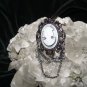 Vintage Style White Cameo On Blue Backing with Velvet Necklace