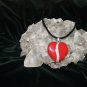 Red Heart with Rhinestones Pendant on Black Velvet choker