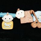 Blue Handcrafted Hemp Bracelet Baby Boy Theme Great For Shower Or New Mother
