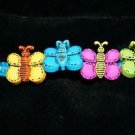 Cute Blue Handcrafted Bracelet with 4 Multi-colored Bee's with Metal closure
