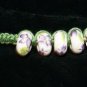Unique Hippie Green Handcrafted Bracelet w/ 5 Ceramic Beads with Metal Closure