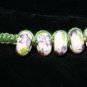 Unique Hippie Green Handcrafted Bracelet w/ 5 Ceramic Beads with Metal Closure