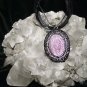 Vintage/Classic/Steam Punk Style Oval Lavender Pendant with Lace Necklace