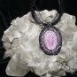 Vintage/Classic/Steam Punk Style Oval Lavender Pendant with Lace Necklace