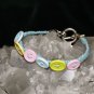 Blue Handcrafted Hemp with 6 Multi-Colored Buttons with Metal Closures
