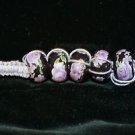 Unique Grey Handcrafted Bracelet with 5 Black Ceramic Beads with Metal Closure