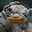 Cute Brown Handcrafted Hemp Baby Boy Motif Bracelet finished w/ a Metal Closure