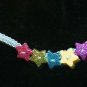 Unique Blue Handcrafted Hemp 6 Multi-colored Stars with Metal Closures