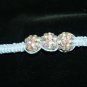Unique Blue Handcrafted Hemp with 3 plastic Sparkle Balls with metal closure