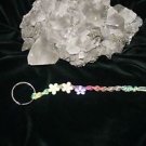 Cute Simple Colorful Key-chain woven in Hemp with plastic flowers