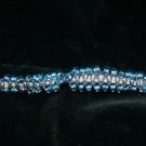 Blue Handcrafted Hemp Bracelet  intricately woven with glass beads Metal closure
