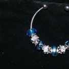 Beautiful Bracelet Costume Jewelry Blue Charms Inter-Changeable Glass Beads