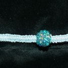 Unique Blue Handcrafted Hemp with 1 plastic Sparkle Ball with metal closure