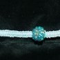 Unique Blue Handcrafted Hemp with 1 plastic Sparkle Ball with metal closure