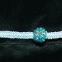 Unique Blue Handcrafted Hemp with 1 plastic Sparkle Ball with metal closure