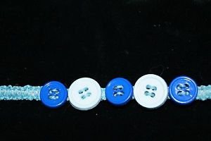 Unique Blue Handcrafted Hemp 6 Multi-Shades of Blue with Metal Closures