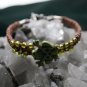 Brown Handcrafted Hemp Bracelet with Green Fog and glass beads and Metal Closure