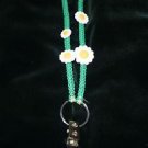 Green 18 in Sunflower ID Badge Or Key Holder with metal clasp/Closure