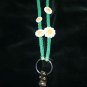 Green 18 in Sunflower ID Badge Or Key Holder with metal clasp/Closure