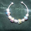 Bangle bracelet w/ removable ends with Chameleon colors and metal charms