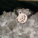 Brown Handcrafted Hemp Bracelet with Tan Kitty Plastic Button w/ Metal Closure