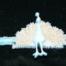 Blue Handcrafted Hemp Bracelet w/ Blue Plastic Peacock Charm Finished w/ Metal C