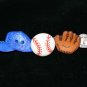 Blue Handcrafted Hemp, Sports Theme.Hat, Glove, Shoe, Ball with Metal Closure