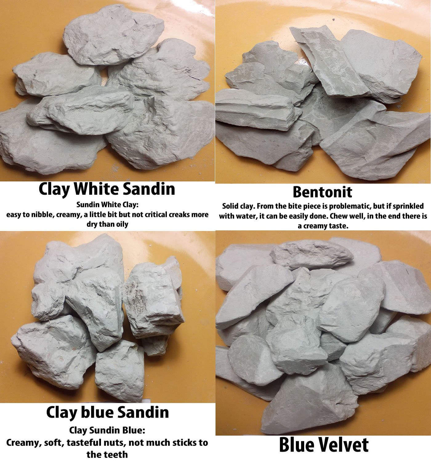 The Edible Clay + Edible Chalk. 4 Types Of Clay + 4 Types Of Chalk On ...