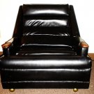 1950's Mid Century Modern Black Leather Lounge Chair