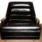 1950's Mid Century Modern Black Leather Lounge Chair