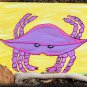 Miss Crabby HAND PAINTED ORIGINAL PURPLE CRAB TROPICAL WALL ART