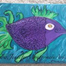 PURPLE TROPICAL FISH  ORIGINAL HAND PAINTED TROPICAL WALL ART