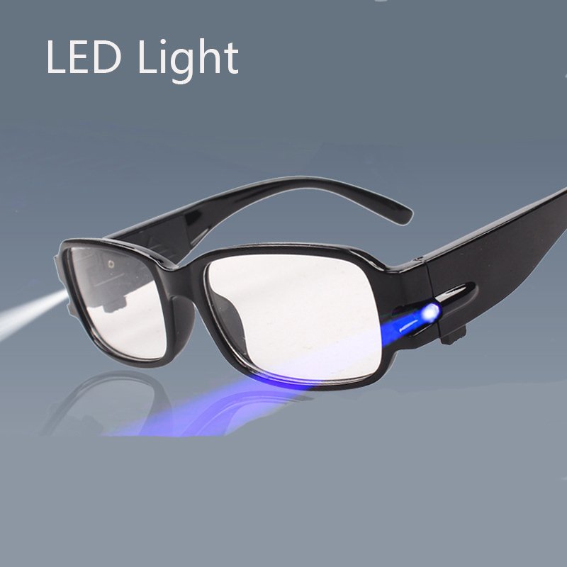 Unisex Rimmed Reading Eye Glasses Eyeglasses Spectacal With LED Light