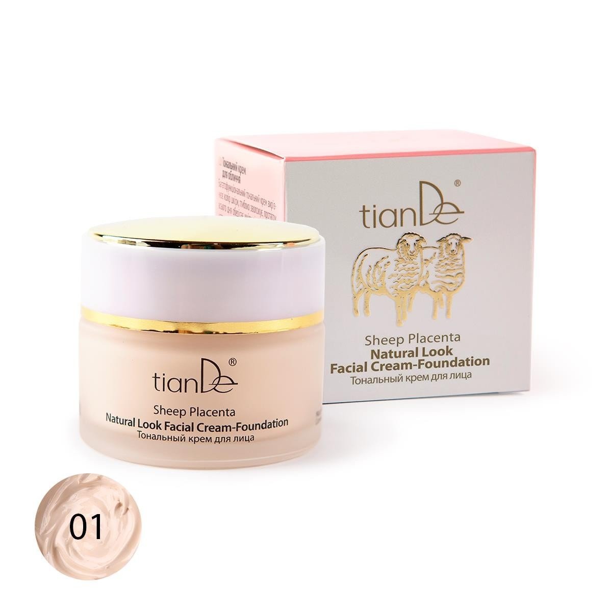 Sheep Placenta Natural Look Foundation Cream Perfect complexion, tianDe 10305