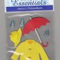 Sandylion Essentials Scrapbooking Sticker RAINY DAYS red umbrella yellow rain coat hat 3D - ES19