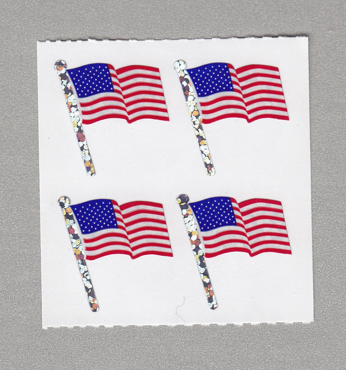 Sandylion American Flag with Pole Stickers Rare Vintage PM523
