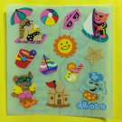 Sandylion Beach Fun Umbrella Ball Sun Sailboat Sand Castle Seashell Stickers Rare Vintage KK345