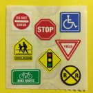 Sandylion Traffic Signs Handicap STOP Yield Railroad School Crossing  Stickers Rare Vintage KK349