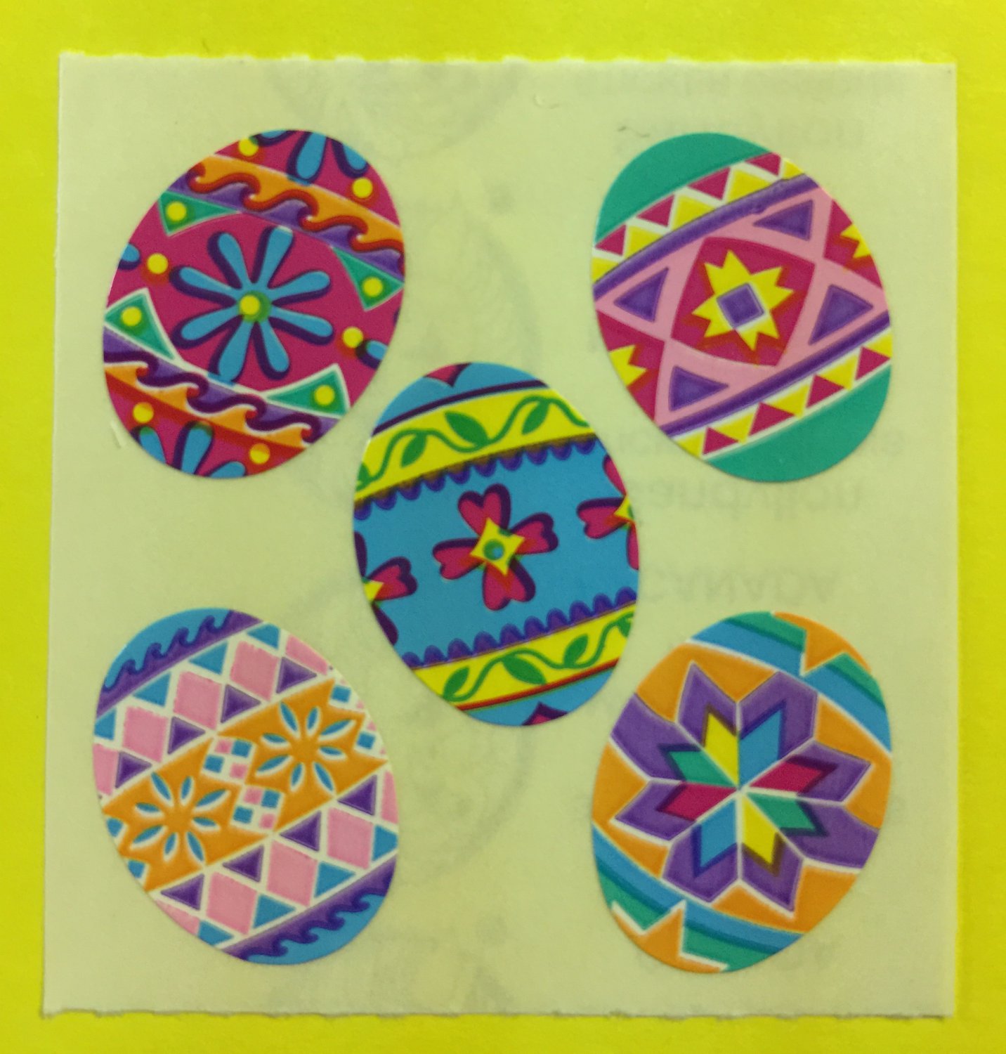 Sandylion Ukranian Eggs Easter Colored Stickers Rare Vintage KK406