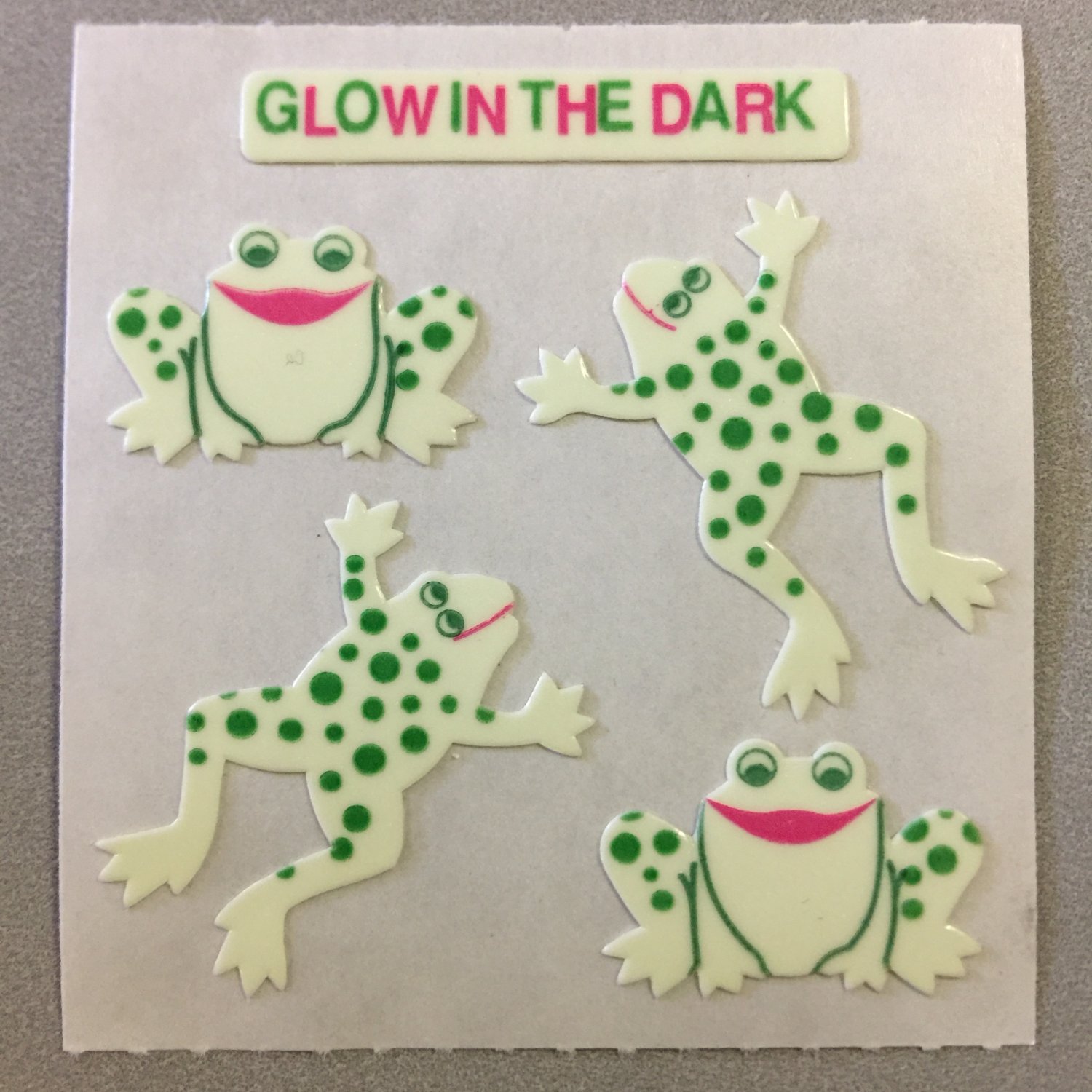 Sandylion Glow in the Dark FROGS Stickers Retro Rare Vintage HG13