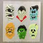 Sandylion Glow in the Dark MONSTER FACES Halloween Stickers Retro Rare Vintage HG21