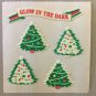 Sandylion Glow in the Dark TREES Christmas Stickers Retro Rare Vintage XHG26