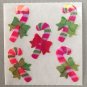 Sandylion Mother of Pearl Stickers MOP Christmas Candy Cane & Bow Retro Rare Vintage XMOP225