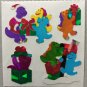 Sandylion Christmas Stickers Dinosaurs Presents Santa Retro Rare Vintage XPM62