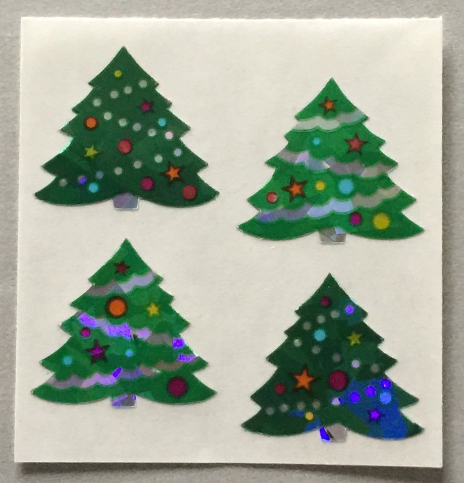 Sandylion Christmas Stickers Trees Mini Retro Rare Vintage XPM90