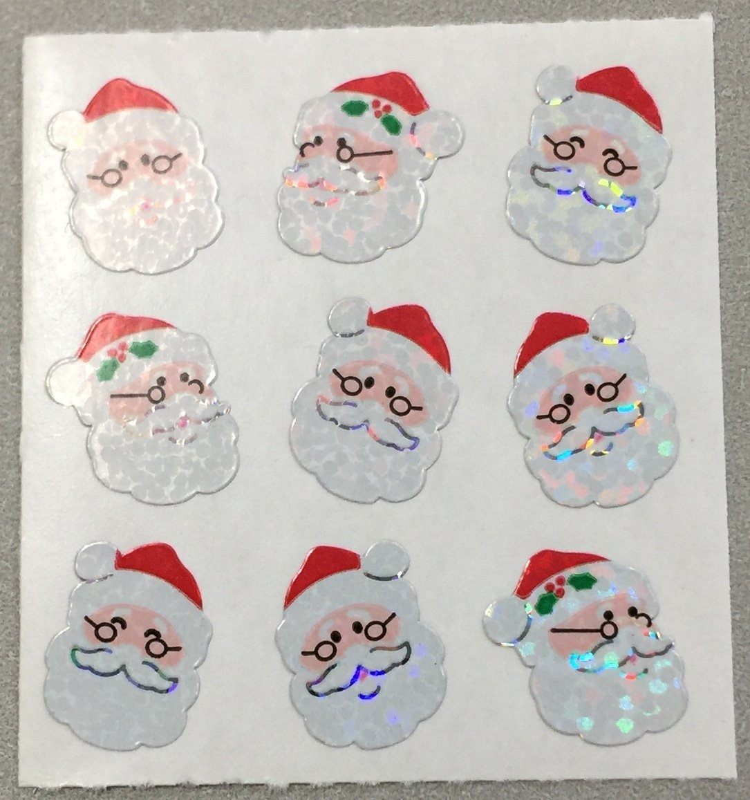 Sandylion Christmas Stickers Santa Faces Mini Retro Rare Vintage XPM473